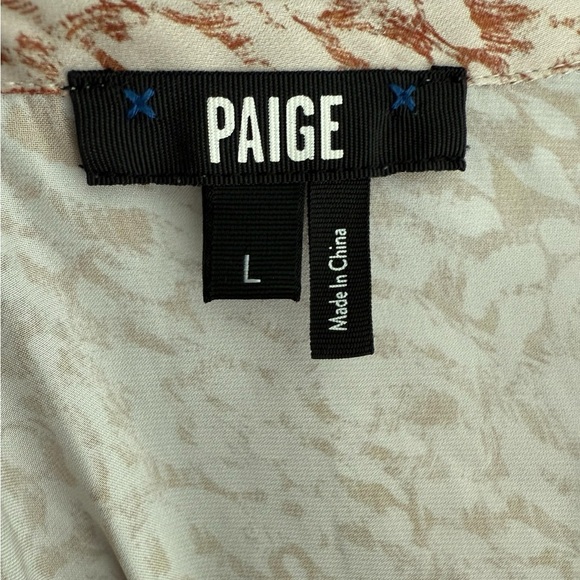 Paige Women's Brown Sayven Floral Long-Sleeve Button-Front Blouse Size Large - Picture 4 of 8